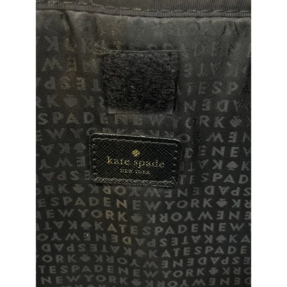 Kate Spade New York Laptop Tote Bag Womens Black Nylon Leather Trim Crossbody